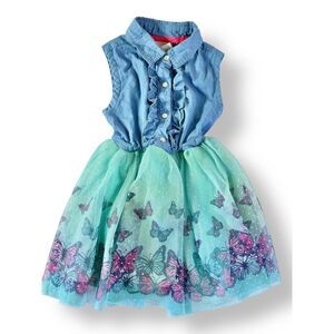 3T Shimmer Butterfly Tulle Toddler Girls Dress
